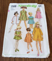 Simplicity Sewing 7519 Girl&#39;s Size 8 Vintage Dress Sewing Pattens - £5.44 GBP