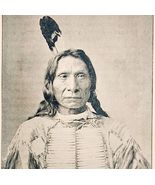 1891 Red Cloud Lakota Chief Plate Print Victorian Indian Wars History F6H - $29.99