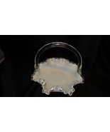 Fenton Art Glass Silver Crest Milk Glass Basket Made in USA - £25.90 GBP