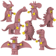 7Pcs Dinosaur Minifigures Set Tyrannosaurus Pterodactylus Diplodocus Min... - $400.71 MXN