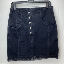 Vintage Jean St. Tropez Denim Skirt Sz 13/14 Black 100% Cotton *Measures... - $15.99