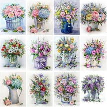 Paint By Numbers Kit Flowers Art DIY Oil Painting On Canvas for Adults C... - £14.94 GBP