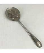 Vintage Silver Plated Pierced Serving Spoon Italy 8.5” Flatware Leona - £7.74 GBP