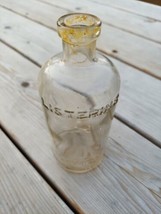 Lambert Pharmacal Co Listerine Clear Vintage Glass Bottle Antique Kitchen Decor  - £27.53 GBP