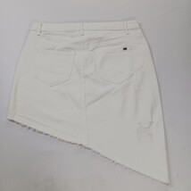 Tractr Blu RN#106570 Women's White Asymmetrical Denim Mini Skirt Size S Waist 30 image 14