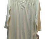Aria Long Nightgown small S pale green white lace pink embroidered flowe... - $19.79