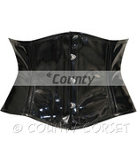 Mini Shaper Cincher Waspie Full Steel Boned Fetish Black PVC Vinyl Corse... - $898.26 MXN