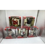 New 5 Coca-Cola Mini Blown Glass Ornaments Bear Snowman Coke glass Santa - $29.99