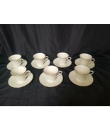 Lenox Special L26 Gold Rimmed ivory china footed Cups Saucers Set 7 made... - £110.79 GBP