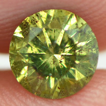 Green Diamond Round Cut Fancy Color Loose Real I1 Certified Enhanced 0.61 Carat - £262.00 GBP