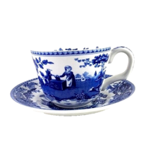 Spode Blue Room Girl at Well Pattern Teacup &amp; Saucer NWT - £21.89 GBP