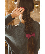 Burgundy Ribbon Bow Hair Tie - $2.16