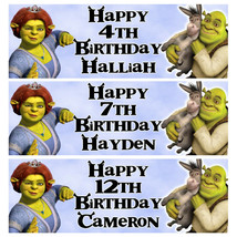 SHREK Personalised Birthday Banner - Shrek Birthday Party Banner - 1x3Ft - £4.28 GBP