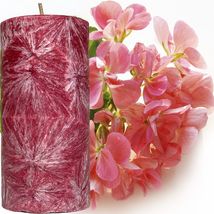 Rose Geranium Scented Palm Wax Pillar Candle Hand Poured - £19.69 GBP+