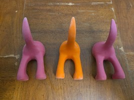 IKEA BASTIS HOOK Dog Tail Wall Hook Hanger Coat RUBBER 5&quot;X2&quot; Pink Orange - $186.87 MXN