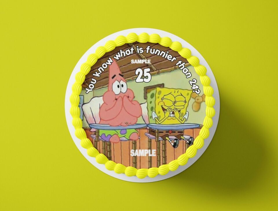 Turning 25 Funny Edible Cake Topper round - $9.89