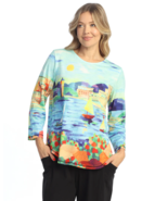 Jess &amp; Jane shirt med to xl. 2x or 3x PS3-2057 round hem neck Riviera co... - $1,172.99 MXN+