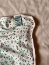 Vintage Oshkosh 36X26 Pink Fleece Baby Blanket Pink Floral jersey Backing - £28.94 GBP
