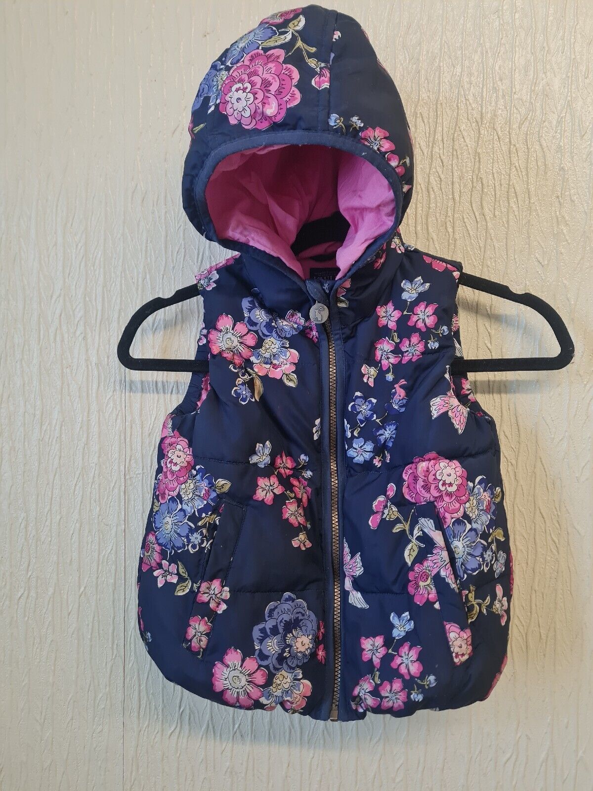 Primary image for Joules Blue And Pink Flowery  Sleeveless Jacket For Girls 5yrs Express Shipping