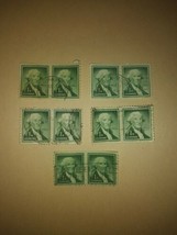 Lot #1 10 Washington 1954 1 Cent Cancelled Postage Stamps Vintage VTG US... - $14.85