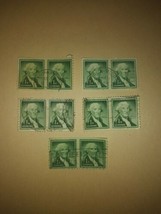 Lot #1 10 Washington 1954 1 Cent Cancelled Postage Stamps Vintage VTG US... - £11.59 GBP