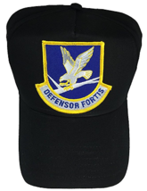USAF DEFENSOR FORTIS Shield Patch HAT - BLACK - Veteran Owned Business - $16.99