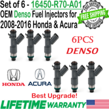 Denso OEM x6 Best Upgrade Fuel Injectors for 2008-2016 Honda &amp; Acura 3.5L, 3.7L - £105.24 GBP