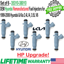 OEM HP Upgrade Hyundai 6Pcs Fuel Injectors for 1999-2005 Hyundai Sonata 2.4L I4 - £118.79 GBP