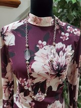 Charlotte Russe Women&#39;s Floral Mock Neck Long Sleeve Knee Length Dress Size 1X - £22.38 GBP