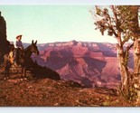 Cowboy On Horse O&#39;Neill Butte Grand Canyon AZ UNP Fred Harvey Chrome Pos... - $4.90