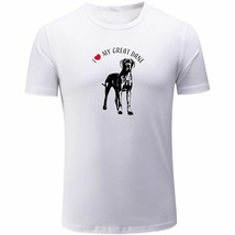I Love My Great Dane Design Mens Boys Casual T-Shirts Graphic Print Tops... - £12.75 GBP
