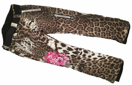 NEW $1599 Bogner Womens Ski Pants!  6  Leopard  Big Floral Embroidery &amp; Crystals - £639.47 GBP