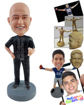 Personalized Bobblehead Nice guy having a delicious martini cup with shirt, pant - £71.70 GBP