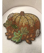 (4) Sigrid Olsen Home Gold Beaded Charger Pumpkin Fall 15” Shaped ~New~ - $125.00