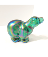 Fenton Polar Bear Green Iridized Carnival Glass Figure 4&quot; - $68.10