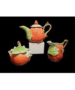 Vintage Royal Bayreuth Miniature Strawberry Teapot Sugar Creamer Set Ger... - $319.01 CAD