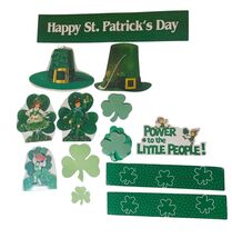 Vtg Cardboard Cut Out Cards St Patricks Day Irish Bulletin Board Decorat... - $28.70
