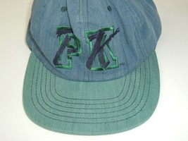 Promise Keepers Vtg Denim Embroidered Cap Hat Leather Strap USA Colorblock - £15.55 GBP