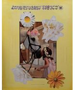 Painting Horse Love Flower Girl Kiss Original Collage Signed Art Horses ... - $27.68