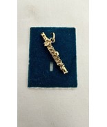 Gold Tone Flute MUSICAL Instrument Band Charm Pendant VINTAGE - $12.58