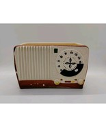 Vintage Radio Planter - Ceramic Cream Brown 5&quot; x 3.5&quot; x 3.5&quot; - £17.96 GBP