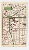 1951 Original Vintage Map Of Syracuse New York Downtown Business Center - £15.08 GBP