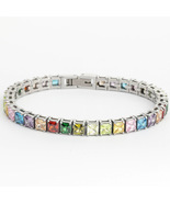 High Quality Stainless Steel 316 Square Zirconia Multicolor Tennis Brace... - $22.90