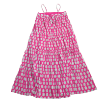 NWT SZ Blockprints J.Crew Tie-front Tiered Maxi in Bright Pink Paisley Dress 2X - £77.62 GBP