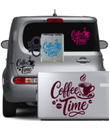 Coffee Time Sticker Vinyl Decal for Car Bike Bar Wall Kitchen Cup Laptop... - $4.94+