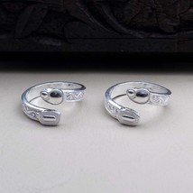 Asiatisch Stil Echt 925 Sterling Silber Indisch Damen Zehen Ring Paar - £19.54 GBP