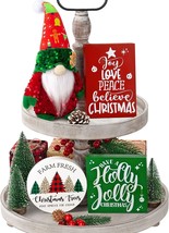 Christmas Tiered Tray Decor 7Pcs Christmas Decorations Indoor For Home - - £27.17 GBP