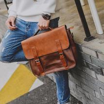 New Fashion Crazy Horse PU Leather Retro casual Men&#39;s Handbag Briefcase - £68.15 GBP