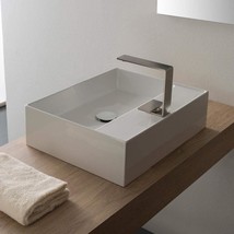 Scarabeo 5112-One Hole Bathroom Sink, One, White - £303.59 GBP