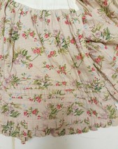 LL BEAN Flowered Bed Skirt Tiered Ruffled Beige Floral FULL Country Cottage RARE - £95.06 GBP